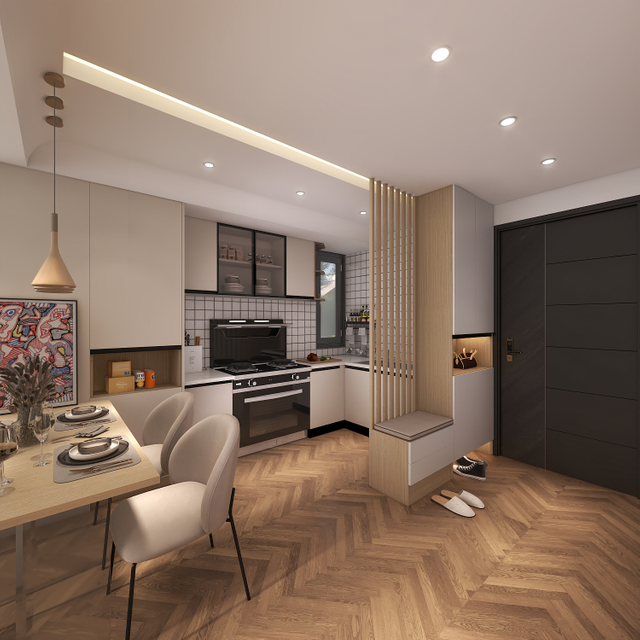 Lichte kleur warme moderne stijl woonkamer tv -kast