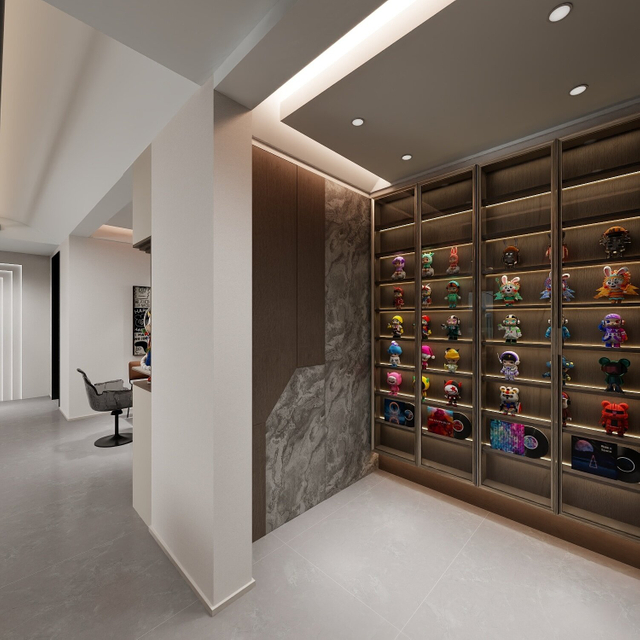 Dark Schema Wood Grain Modern TV Cabinet