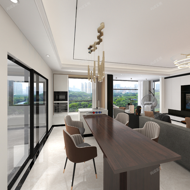 Klassieke grote platte woonkamer aanpasbare woonkamer